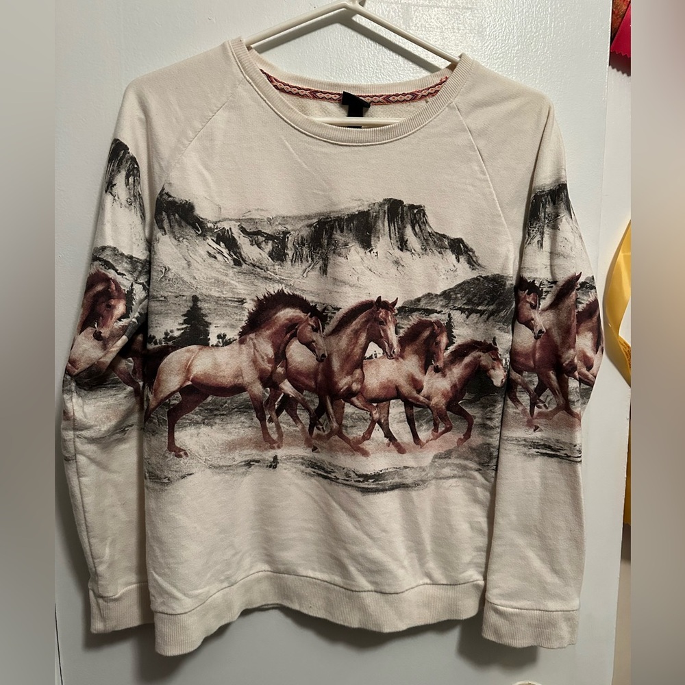 Running Horses Crewneck Sweatshirt